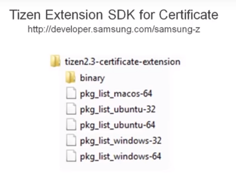Tizen Extension SDK for certificate
